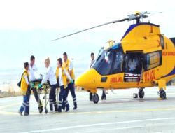 Ambulans helikopter imdada yetişti